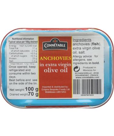 Connetable Anchovies in olive oil 100g - Pack of 3 - Buy Online on SooperMarket.com