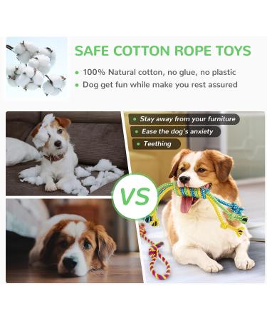 12 Piece Cute Plush Squeak Dog Toys Set | Natural Cotton Puppy Rope & Chicken Tools for Pets | Perfect for Dogs & Puppies - International Shipping - Buy Online on SooperMarket.com