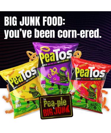 PeaTos Crunchy Fiery Curls Snack Pack - 15 Count, Plant-Based, Vegan, Gluten-Free, Non-GMO - Buy Online on SooperMarket.com