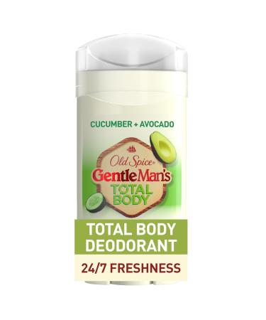 Old Spice Whole Body Deodorant for Men Total Body Deodorant Cucumber + Avocado Aluminum Free Deodorant Stick for 24/7 Freshness // Dermatologist Tested Whole Body Deodorant 3.0 oz