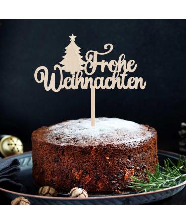 CAKE TOPPER Merry Christmas made of wood - cake decoration & cake decoration - Christmas decoration - cake topper