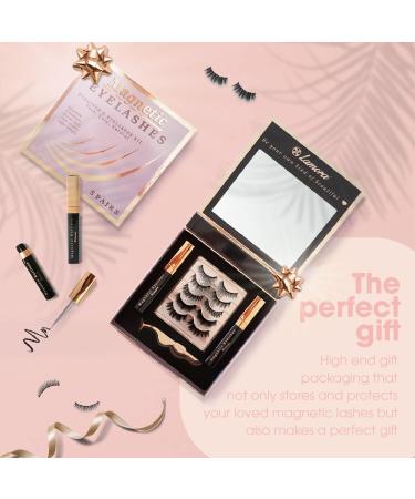 Magnetic Eyelashes with Eyeliner Kit - Magnetic False Eyelashes Multipack with Reusable Natural Magnetic Lashes - 5 Pairs Magnetic Fake Eyelashes Free Applicator Mirror & Protective Gift Storage Box - Buy Online on SooperMarket.com