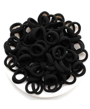 100 pieces elastic hair tie small baby hair tie soft cotton mini hair band without metal hair tie ponytail owner perfect for children babies little girls black