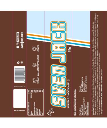 Sven Jack Double Chocolate Energy Cake - Oatmeal Bar with Melting Chocolate (36x65g) - 2.34kg Pack - Delicious & Juicy Snack! - Buy Online on SooperMarket.com