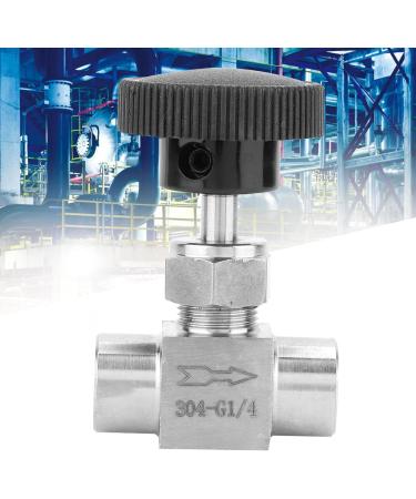 Water/Gas/Oil Flowing Regulation Stainless Steel BSPP Female Thread Straight Needle Valve for Water Gas Oil Transmission(Black Handle 1/4in) - Buy Online on SooperMarket.com