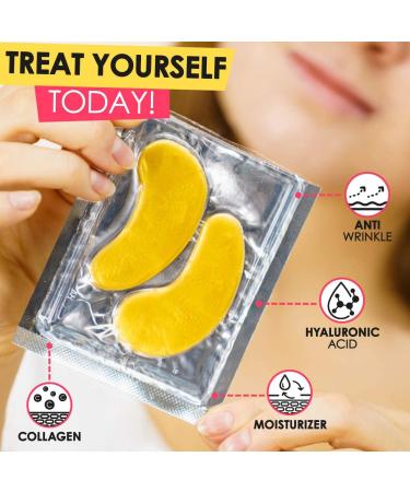 Cedlize 24K Gold Under Eye Collagen Patches - 30 Pairs | Anti-Aging Mask for Dark Circles, Puffy Eyes & Wrinkles | Hyaluronic Acid & Hydrogel Formula for Deep Moisturizing & Elasticity - Buy Online on SooperMarket.com