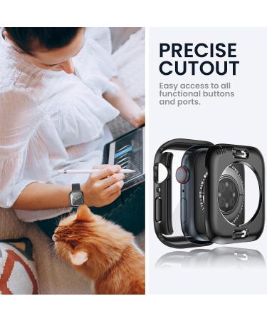 Tensea 2-in-1 Waterproof Apple Watch Screen Protector Case - Series 8/7, 45mm - Matte Black - Buy Online on SooperMarket.com