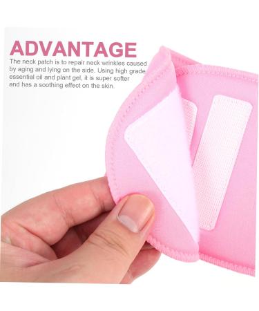 Cervical Fixation Tape - Neck Wrinkle Patches & Gel Pads for Skin Care | Smoothing Neck Strap | Pink 47x9.5cm - Shop Internationally - Buy Online on SooperMarket.com