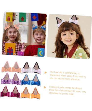 MUSISALY 6 Pairs Hair Bow Barrettes Kawaii Hair Clips Glitter Bowknot Hairpin Cute Hair Supplies Glitter Hair Clips Ear Bow Hair Barrettes Hair Pin Hair Clips for Girl Bow Hair Clip Fabric - Buy Online on SooperMarket.com