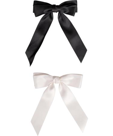 Brushworks Satin Hair Bow Duo Black & White - Buy Online on SooperMarket.com