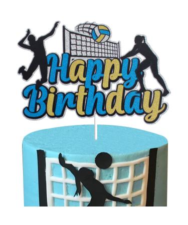 Volleyball Happy Birthday Cake Topper Girls Beach Volleyball Player Cake Decoration Adult Female Sports Themed Birthday Party Supplies