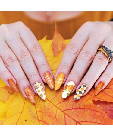 Whaline Fall Halloween Nail Art Stamping Plate Kit - Set of 6 Pumpkin Ghost & Plaid Designs for DIY Manicure | Perfect for Autumn & Thanksgiving - Buy Online on SooperMarket.com
