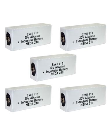 5pc Exell Battery 413A 30V NEDA 210 Alkaline Battery Fits Replaces Gooch & Housego OL Series 730-Ge Detector VOM's Triplett 630 20F20 210 413A 523 8123 A413 B123 BA 305/U BLR-123 BLR123