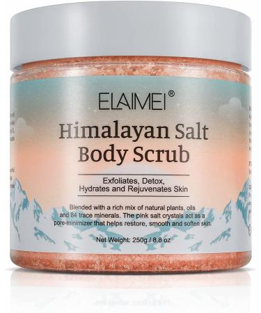 Premium Himalayan Salt Body Scrub with Lychee Oil Natural Exfoliating Salt Scrub for Acne Cellulite Deep Cleansing Scars Wrinkles Exfoliate and Moisturize Skin