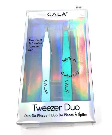 Cala Soft touch mint tweezer duo
