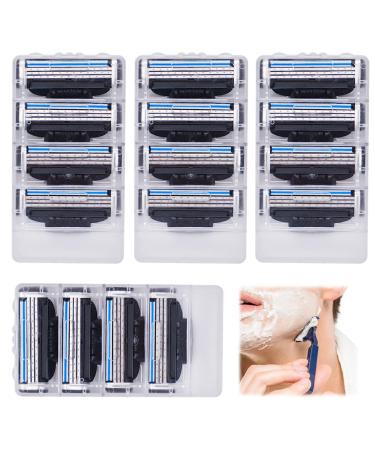 Razor Blades Refills 16Pcs Razors for Mach 3 Blades Replacement Blade with Double Lubrication Strip Compatible with Mach 3 Handles Shaving Manual Shaver Blade Male Men Father Boyfriend Daily 1 count (Pack of 16)