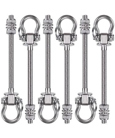 SELEWARE 6 Pack Swing Hanger 9.25" x M10 Swing Bolts Stainless Steel Heavy Duty Swing Hooks for Wood and Steel Beam Yoga Hammock Chair Punching Bag Porch Swing Sets 1800LB Capacity