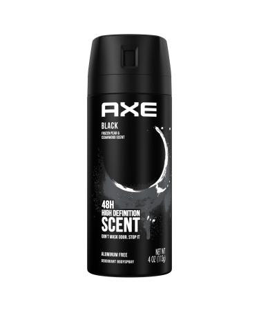 AXE Body Spray Deodorant for Men Black for Long Lasting Odor Protection Frozen Pear & Sandalwood Men's Deodorant Formulated Without Aluminum 4.0 oz