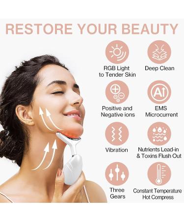 3-in-1 Electric Face & Neck Massager | 45 Heat & 3 Massage Modes | Skin Tightening & Firming Tool - Buy Online on SooperMarket.com
