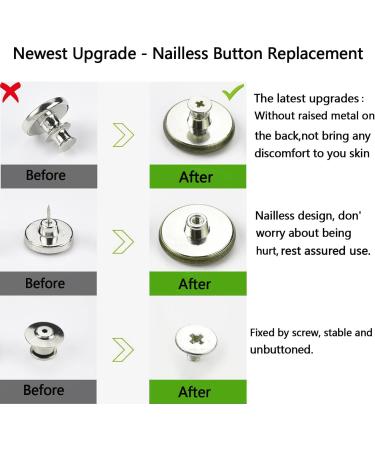 GIYOMI 20mm No Sewing Jeans Buttons Replacement Kit - 12 Sets Metal Buttons Repair Combo with Rivets and Screwdrivers | 0.79 inch - Buy Online on SooperMarket.com