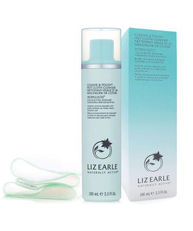 LIZ EARLE Cleanse & Polish Hot Cloth Cleanser 100ml with 2 Cotton Cloths Boxed