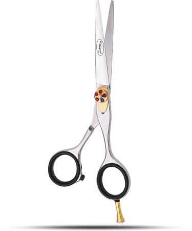 Professional Hairdressing Scissors with Hook Gemstone Dial & Razor Edge Steel - Salon Quality Anti-Rust Barber Scissors for Cutting Hair - 5 inch - Buy Online on SooperMarket.com