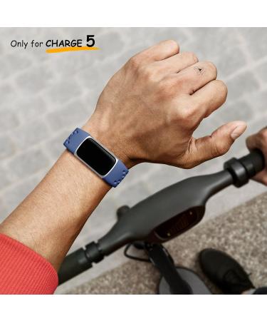 Epova 3-Piece Adjustable Waterproof Bracelet for Fitbit Charge 5 & 6 - Soft Breathable Bands for Men & Women in Black Dark Blue Blue Gray - Buy Online on SooperMarket.com