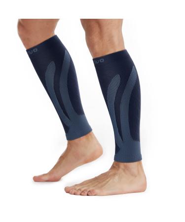 Cambivo 2 couple of calf bandage compression stockings women men support stockings compression socks calves compression calves for sports football running swelling relaxation S-M dark blue