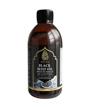 Everything Black Seed Black Seed Oil (Nigella Sativa Black Cumin) 100% Cold Pressed 3X Thymoquinone- Glass Bottle (8.5oz/250ml)