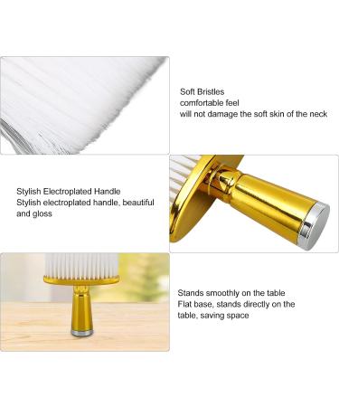Neck Face Duster Brush Yellow Neck Duster with Electroplated Handle for Hair Cutting Skin Friendly Soft Bristles Brush for Removing Loose Hair Barber Cleaning Brush for Salon Home - Buy Online on SooperMarket.com
