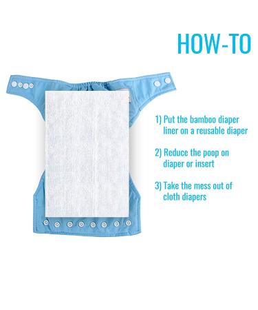 JM Disposable Bamboo Diaper Liners 7.5x11.5 inches, Fragrance & Chlorine Free, Highly Absorbent, Biodegradable Inserts - 100 Sheets/Roll, Pack of 4 - Buy Online on SooperMarket.com