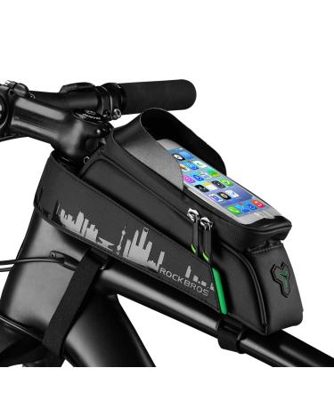 Rockbros bicycle frame pocket bicycle bag waterproof cell phone bag touchscreen for cell phones up to 7.0 "iPhone 14/13 plus/Pro Max Galaxy S23/S22 Ultra Huawei P60 Pro/Mate50 7.0 inch