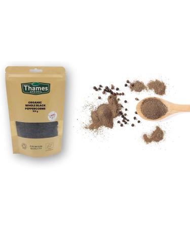 Thames Organic 250g Organic Whole Black Peppercorns - Non-GMO, Vegan, Additives and Preservatives-Free - Buy Online on SooperMarket.com