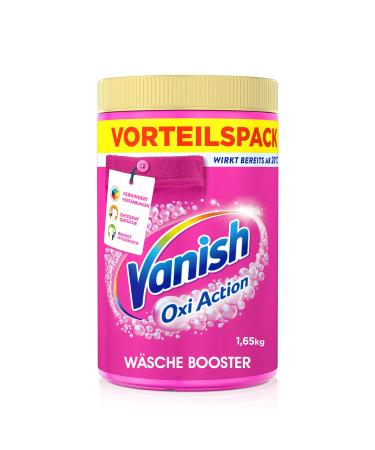 Vanish oxi action powder pink-1 x 1.65 kg-stain remover and laundry booster powder without chlorine-for colorful laundry 1.65 kg (1 Pack)