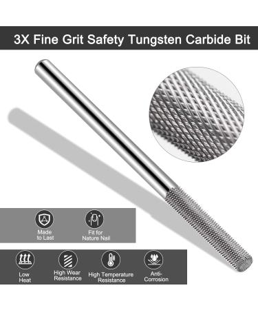 3XF Ultra Fine Cuticle Nail Drill Bit - Medium Double Heads Safety Tungsten Carbide Remover for Acrylic Gel Manicure & Pedicure | International Shipping Available - Buy Online on SooperMarket.com