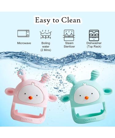 COZYPANDA Baby Teether - BPA Free Silicone Teething Toys for Babies 0-6 Months - Never Drop Teething Pacifier for Teething Relief (Green) - Buy Online on SooperMarket.com