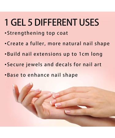Lofuanna 5-in-1 Builder Gel in a Bottle - Clear Hard Gel for Nail Extension - Nail Kit with File & Adhesive - Nail Art Decoration - 3 Piece Set - Buy Online on SooperMarket.com