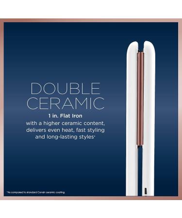 Conair 362C Infiniti Pro Tourmaline Ceramic Soft Touch Full Size Hair Dryer & Double Ceramic Flat Iron 1 Inch White/Rose Gold - Buy Online on SooperMarket.com