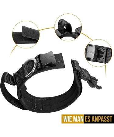 OneTigris Dog Collar with Metal Buckle for Dogs - Durable Black Collar (Medium) - International Shipping Available - Buy Online on SooperMarket.com