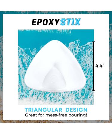 EpoxyStix 32oz Triangular Mixing Cups - Pack of 10 - Polypropylene, Ideal for Mixing and Pouring - Measurements in Ounces and Cubic Centimeter - Buy Online on SooperMarket.com