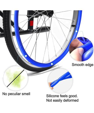 Silicone Wheelchair Push Rim Covers 1 Pair Non-Slip Wheelchair Hand Push Cover Rear Wheel Grips Cover Wheelchair Rear Wheel Cover for Improve Grip and Traction (Color : Blue Size : 24inch) 24inch Blue - Buy Online on SooperMarket.com