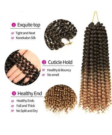 Passion Twist Hair Extensions - 12 Inch Crochet Braids (7 Pack) | T1B-27# | Bohemian Style | International Shipping Available - Buy Online on SooperMarket.com