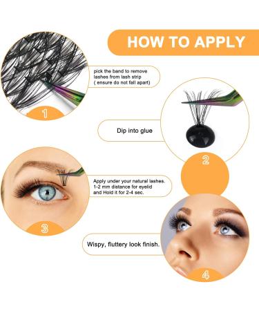 10D-0.10D+20D-0.07D Cluster Lashes 280 Clusters C D Curl B&Q LASH Individual Eyelashes | DIY Lash Extensions at Home | 9-15MIX - Buy Online on SooperMarket.com