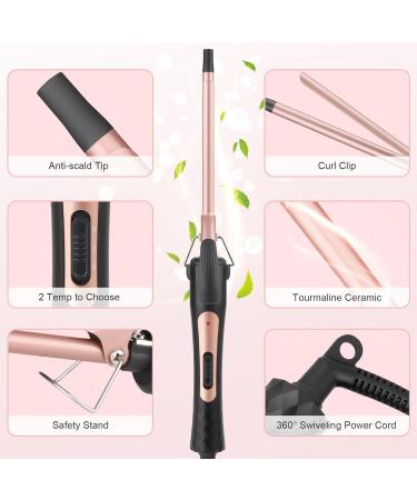 Curling Wand 9MM Thin Curling Iron Tight Curls for All Hair Types Tourmaline Ceramic Barrel 30-Second Heat-Up Long&Short Hair Culer Pro Curling Tongs Black - Buy Online on SooperMarket.com