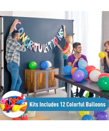 6.5x10ft Adjustable Backdrop Stand for Parties & Wedding Photography + 12 Balloons | ZBWW Photo Video Studio | Advertising Display - Buy Online on SooperMarket.com