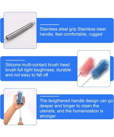 Toatelu Silicone Bottle Brush Set - 2-Piece Long Handle & Rotating Hygienic Cleaning for Baby Bottles & Food Glasses - Buy Online on SooperMarket.com