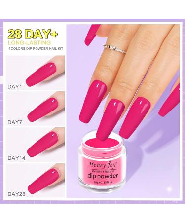 Honey Joy Dip Powder Nail Kit - 4 Colors Neon Bright Green Purple Dipping Powder Set - Salon Quality Manicure at Home - Dip-7pcs-02 - Buy Online on SooperMarket.com