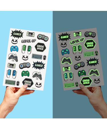 XO Fetti Video Game Party Supplies Temporary Tattoos - 40 Glow in the Dark Styles | Gamer Birthday Decorations - Buy Online on SooperMarket.com