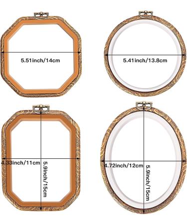 Caydo 4 Set Embroidery Hoops - Imitated Wood Display Frames for Craft Sewing and Decoration - Buy Online on SooperMarket.com