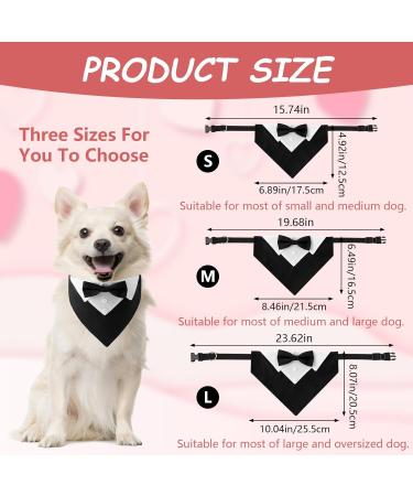 Shop Hacraho Formal Dog Smoking Banda Adjustable Black Wedding Collar with Fly & Tie for Medium to Large Dogs - Buy Online on SooperMarket.com
